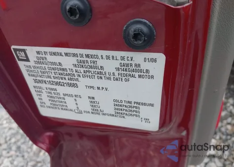 2006 Chevrolet Suburban K1500 from USA, damaged, VIN 3GNFK16Z96G216683